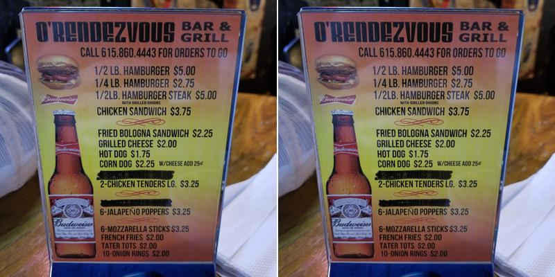 O Rendezvous Menu