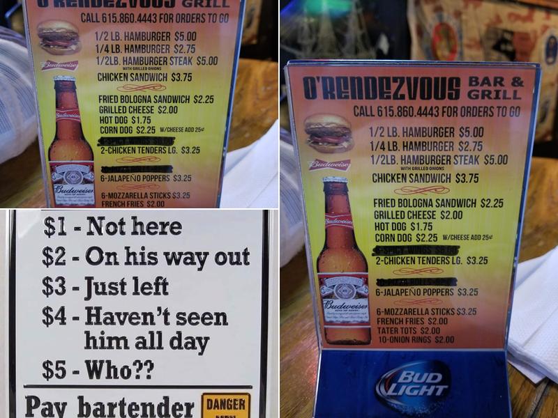 O Rendezvous Menu