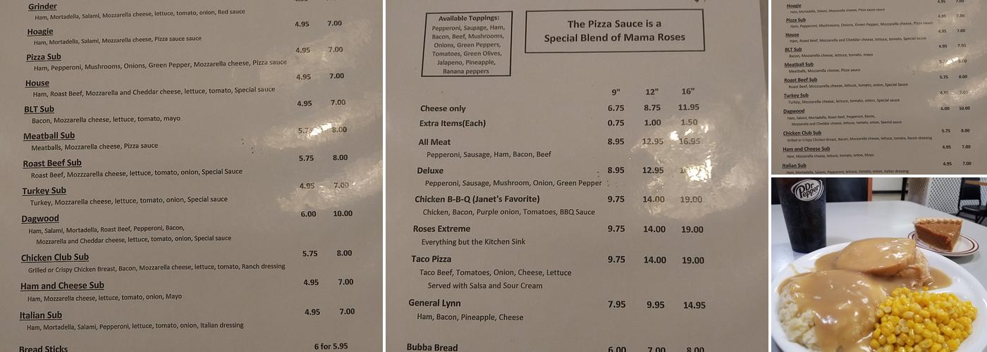 Mama Roses Menu