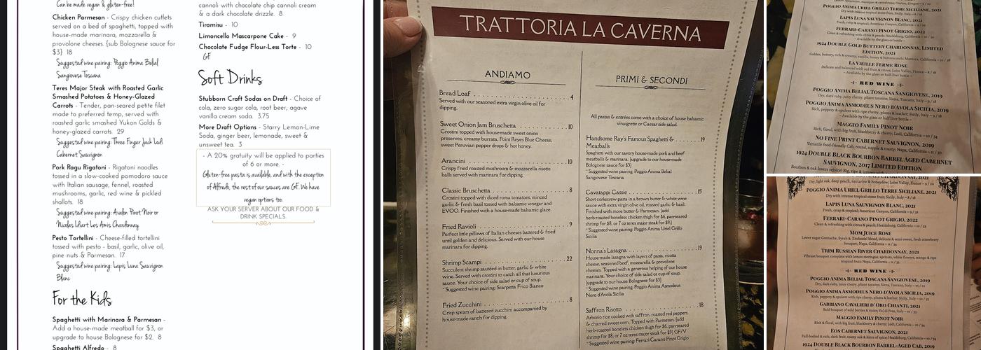 Trattoria La Caverna Menu