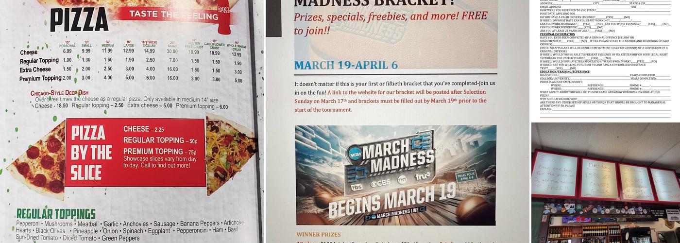 Jo Jo Pizza Lynchburg Menu