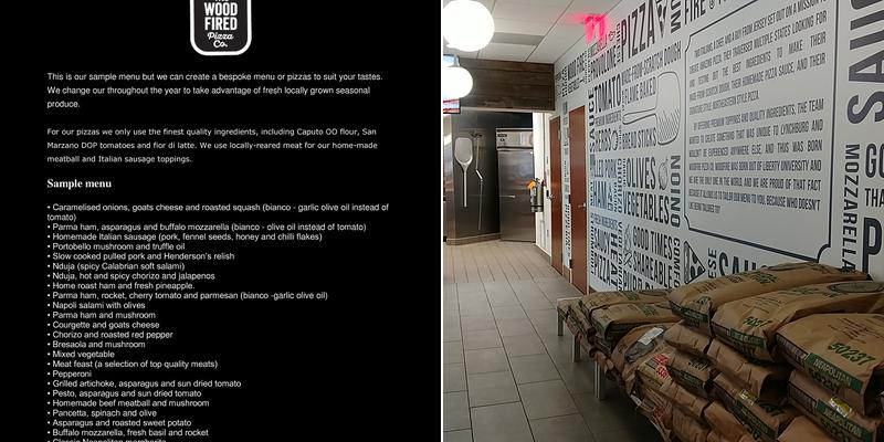 Woodfire Pizza Company Menu