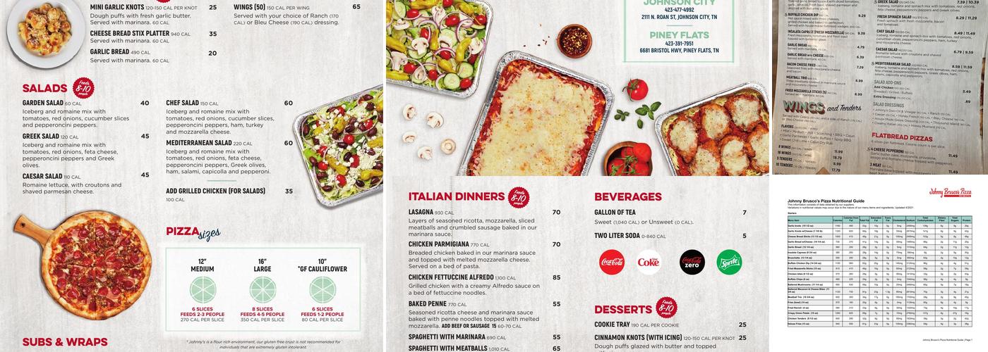 Johnny Brusco's New York Style Pizza Menu