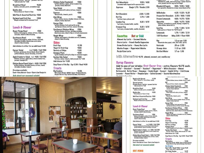 Down Thyme Café Menu