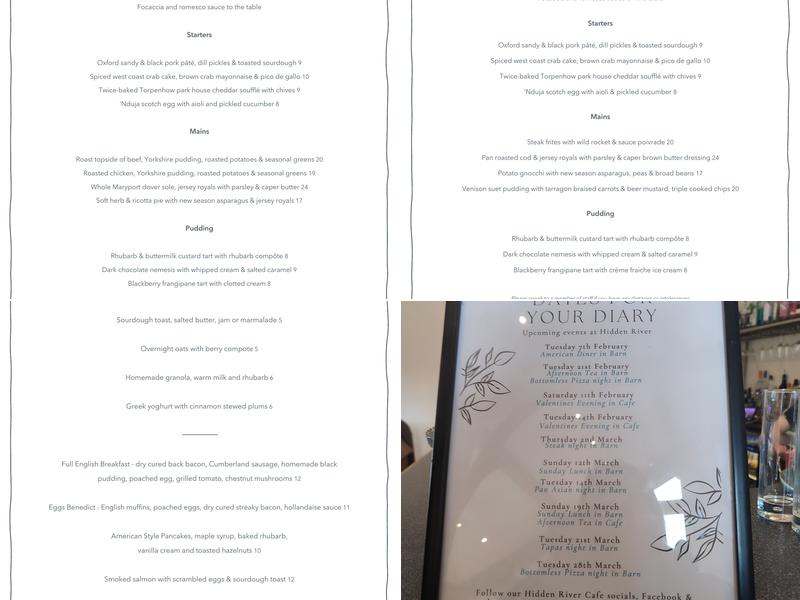 Hidden River Cafe Menu