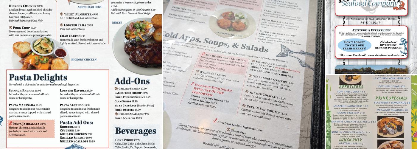 Riverfront Seafood Co Menu