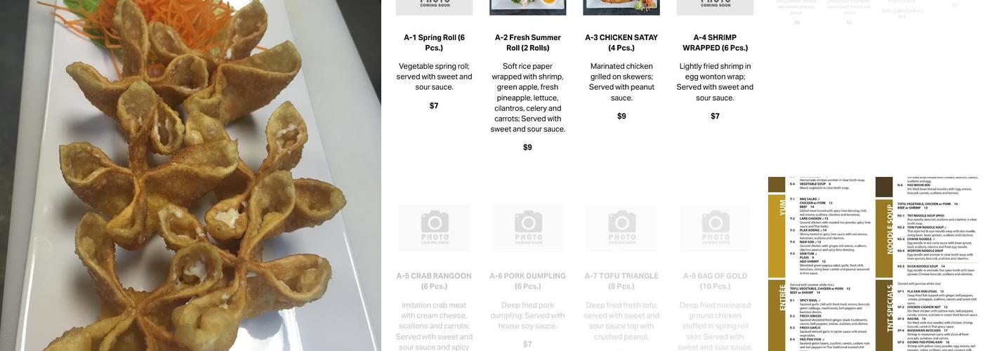 Thai Noodle Town Menu