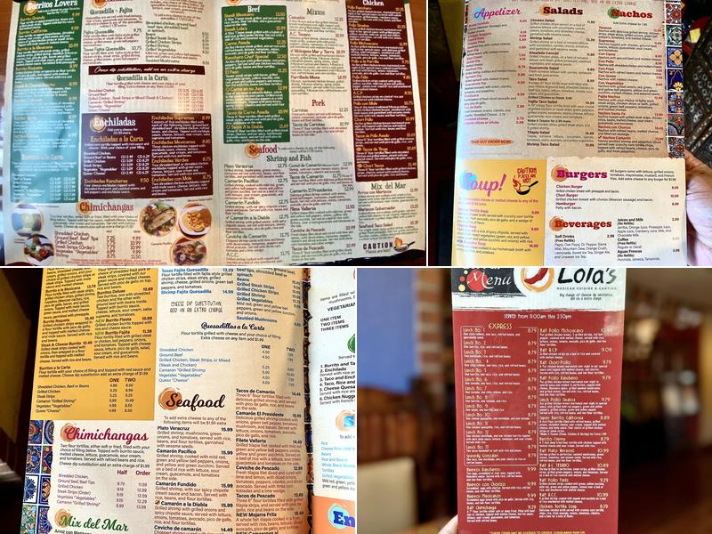Lola's Mexican Cuisine & Cantina Menu