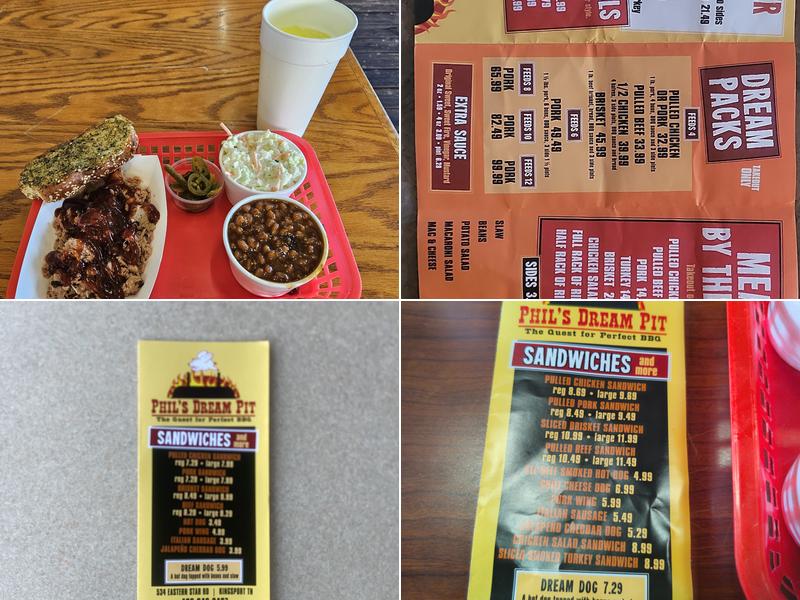 Phil's Dream Pit Menu