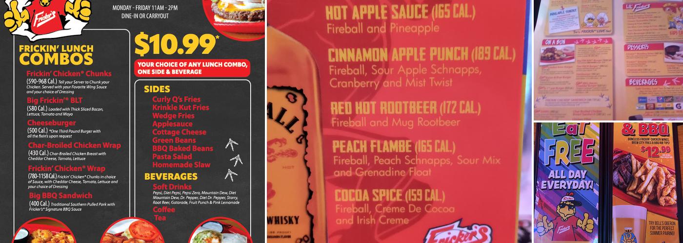 Fricker's Menu