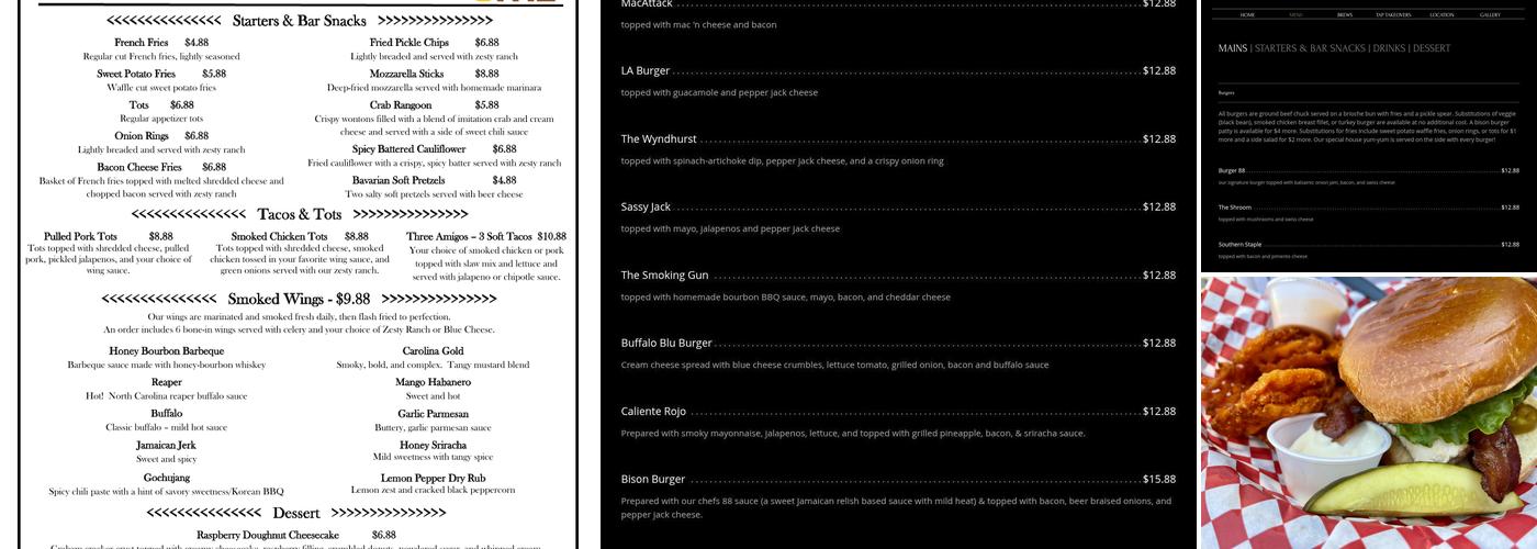 Beer 88 Menu