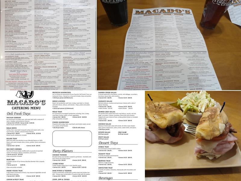 Macado's Menu