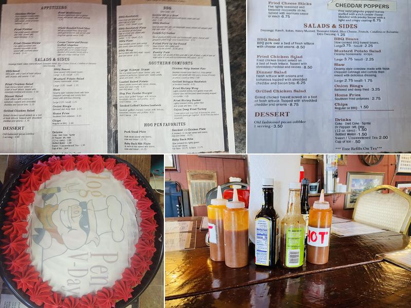 Hog Pen Barbecue Menu