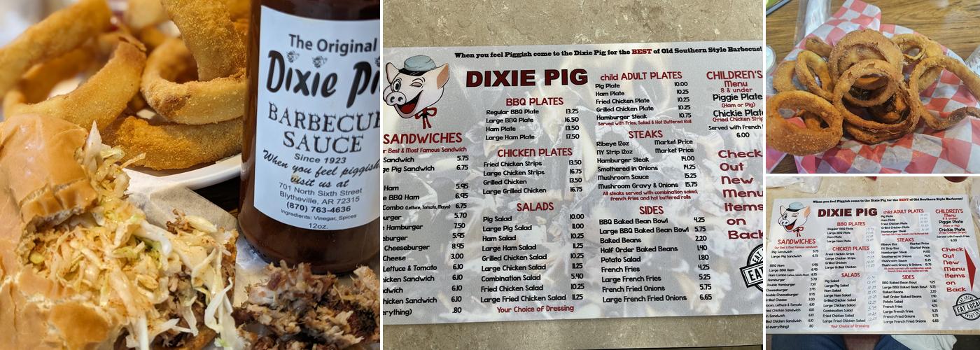 Dixie Pig Menu