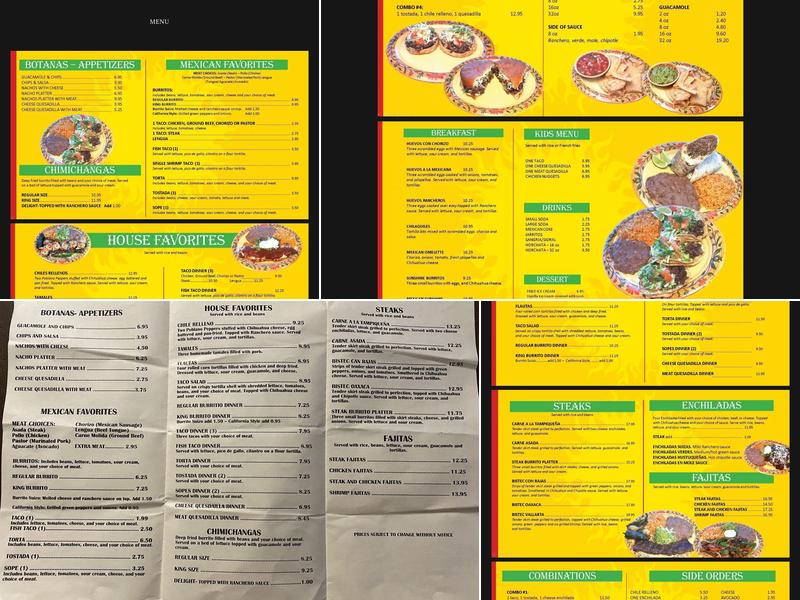 Carlos's Mexican Grill Menu