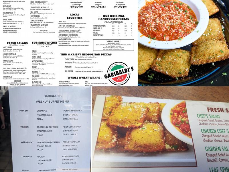 Garibaldi's Pizza Menu