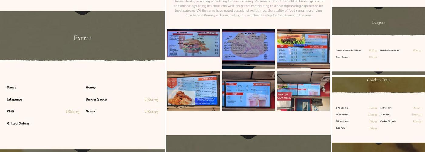 Kenney's Menu