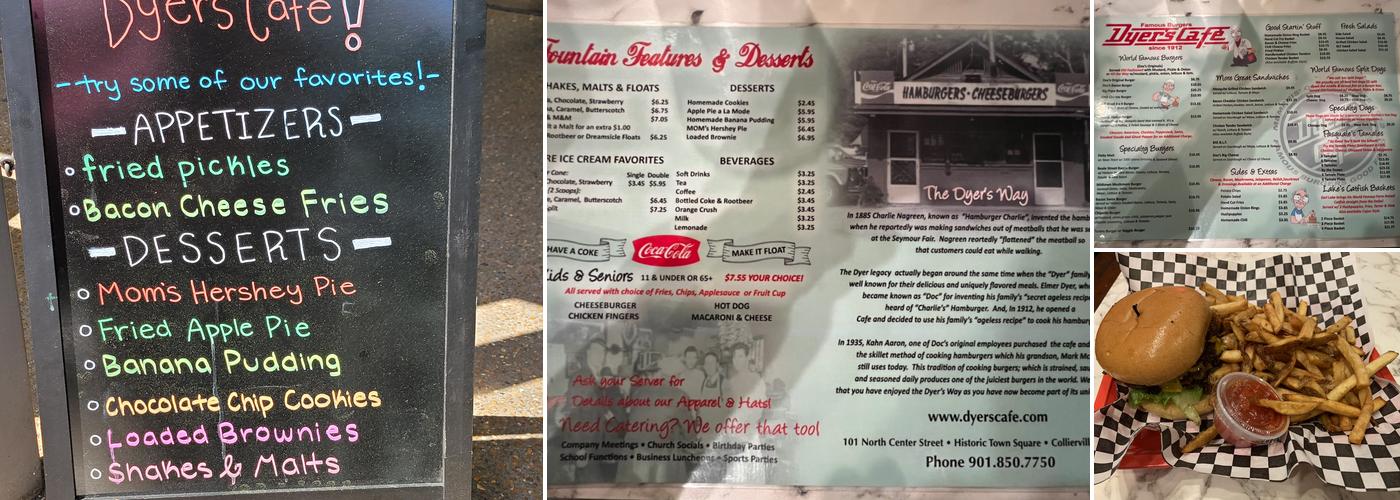 Dyer's Cafe Menu