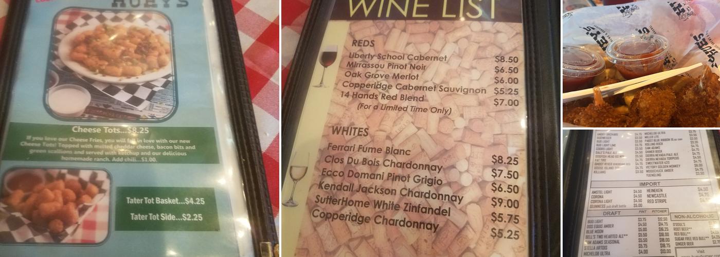 Huey's Collierville Menu