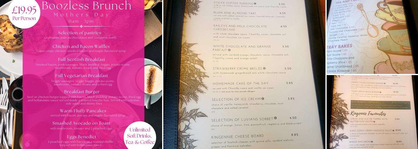 The Scullery at Forbes of Kingennie Menu