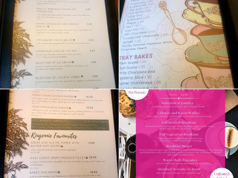 The Scullery at Forbes of Kingennie Menu