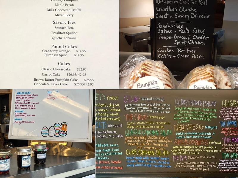 Montana Plains Bakery Menu