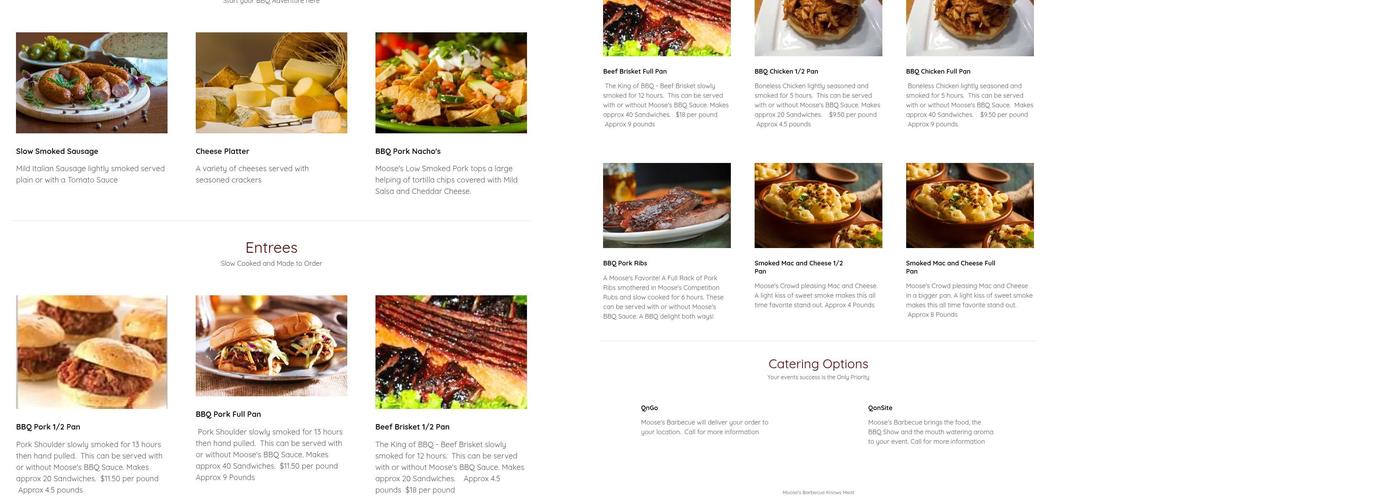 Moose's Barbecue Menu