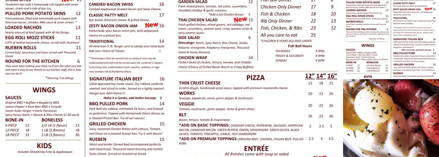 The Fire Pitt Menu