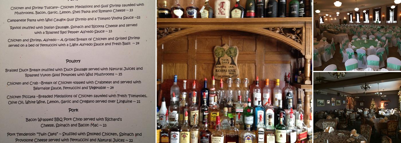 Twin Oaks Country Inn Restaurant & Banquet Facility Menu