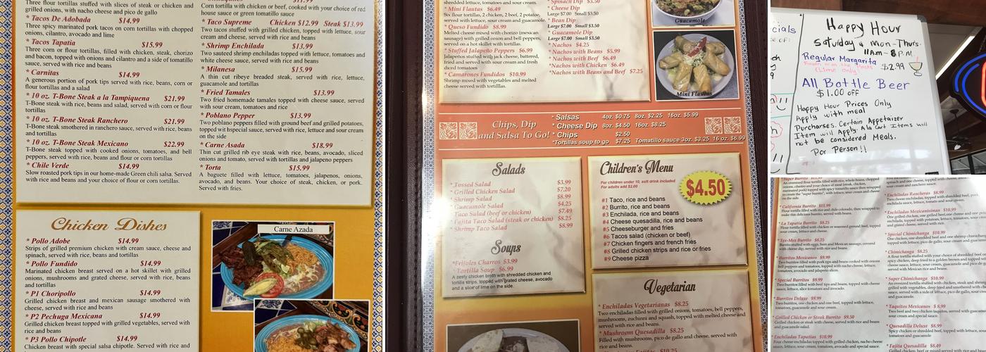 La Perla Tapatia Menu