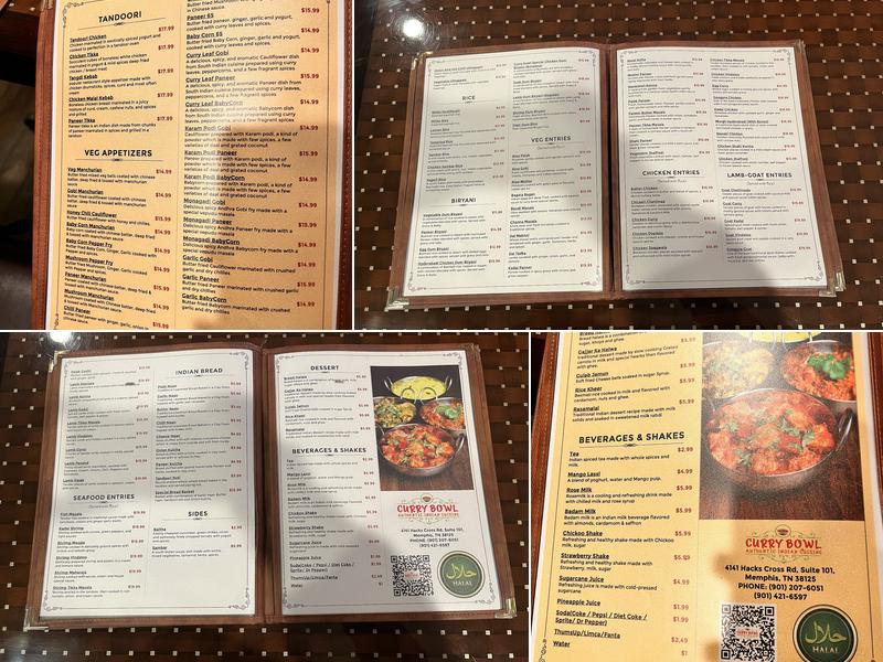 CURRY BOWL INDIAN CUISINE Menu