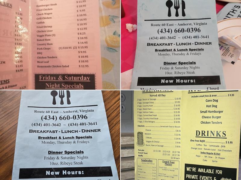 Edith's Route 60 Diner Menu