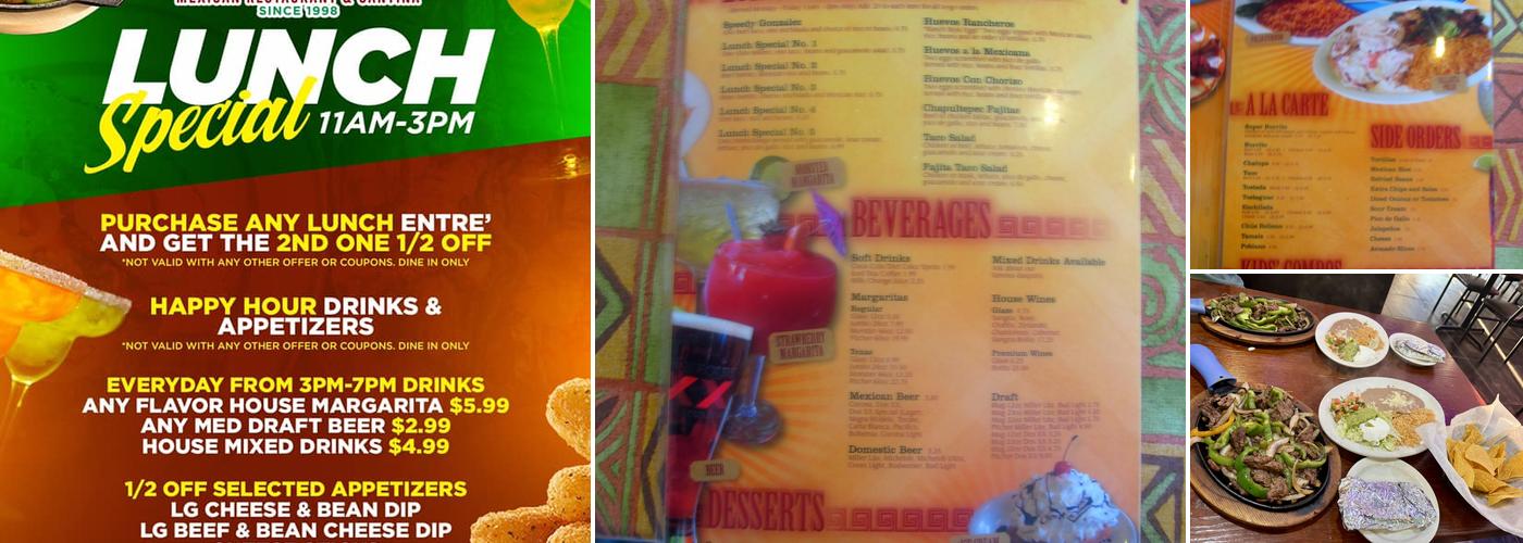 Chapultepec Mexican Restaurant Menu