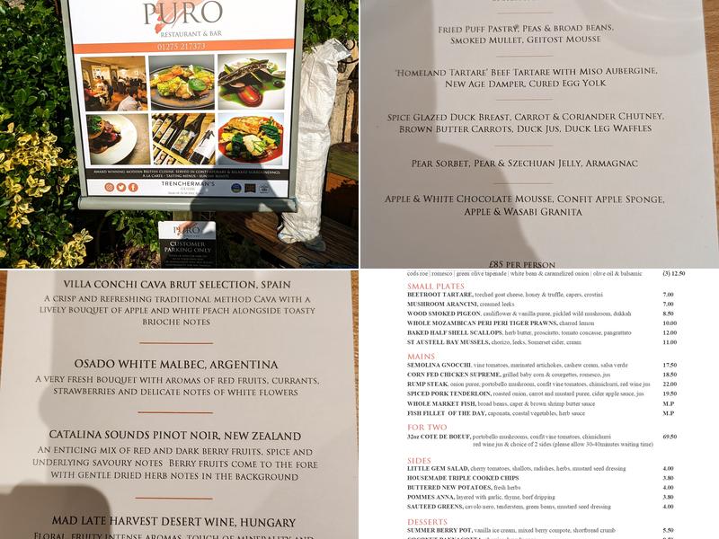 PURO by Tommy Thorn Menu