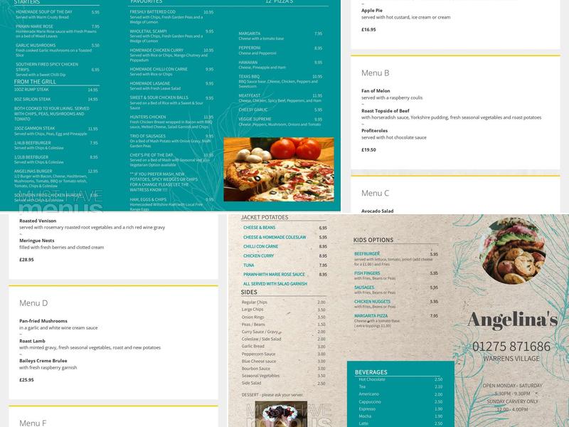 Angelina's Restaurant Menu