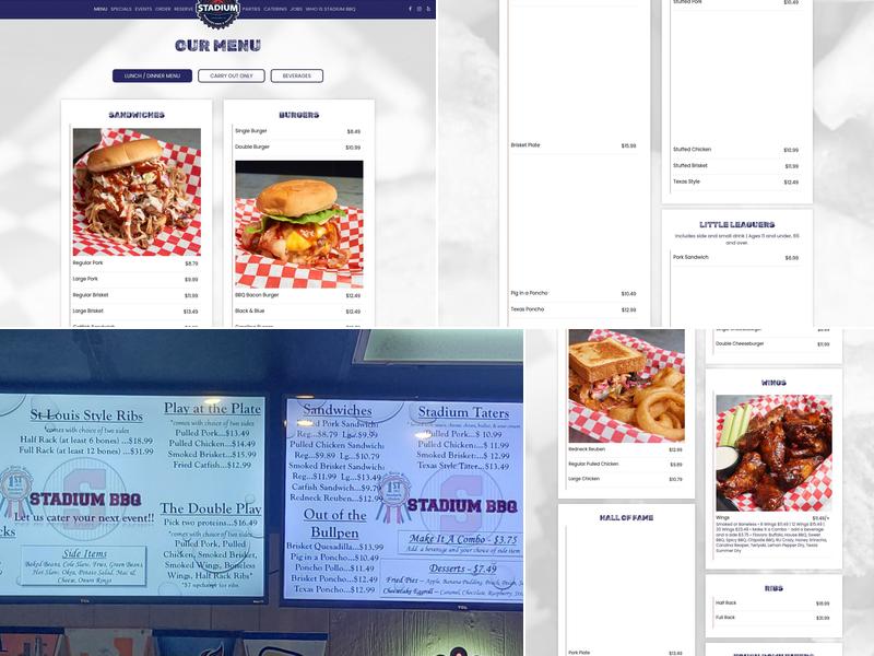 Stadium-Burgers, BBQ and Wings Menu