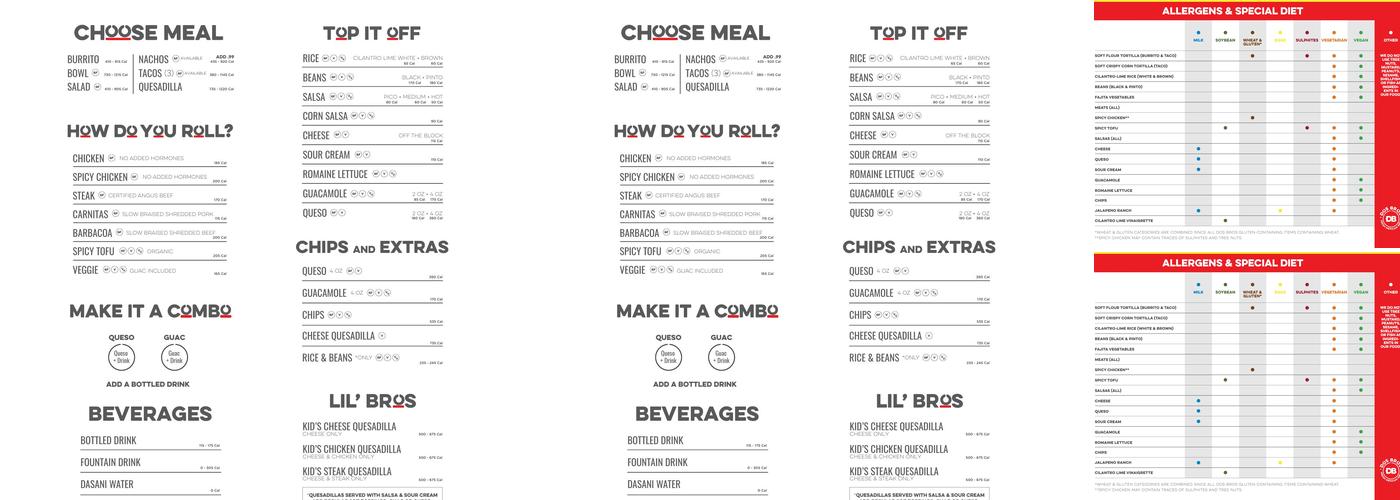 DosBros Fresh Mexican Grill Menu