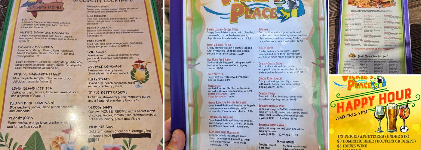 Vickie's Place Menu