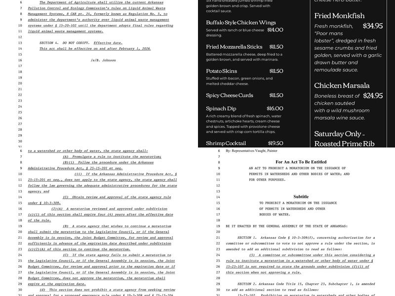 Gaston's White River Resort Menu