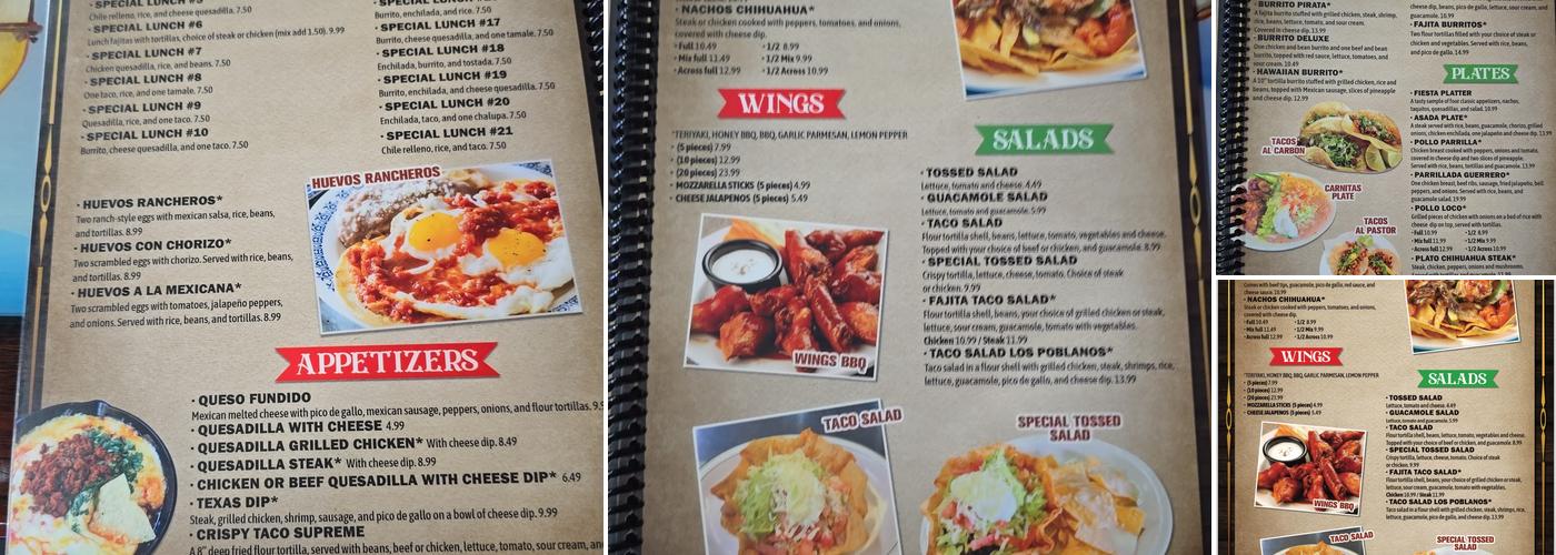Los Poblanos Menu
