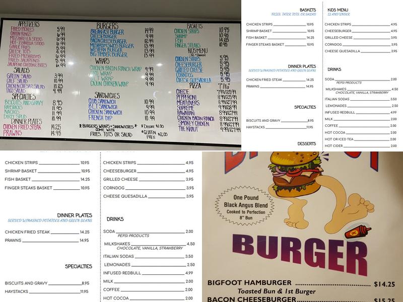 Big Timber Cafe Menu