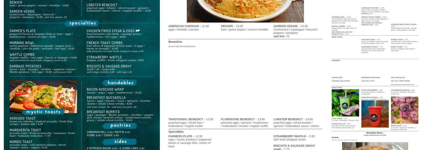Mystic Cafe Menu