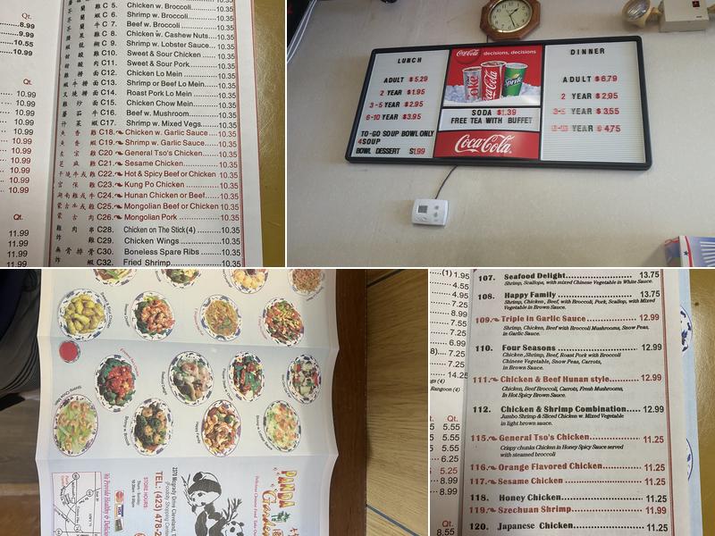 Panda Garden Menu