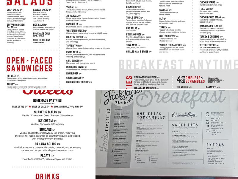 JackJacks Diner Menu