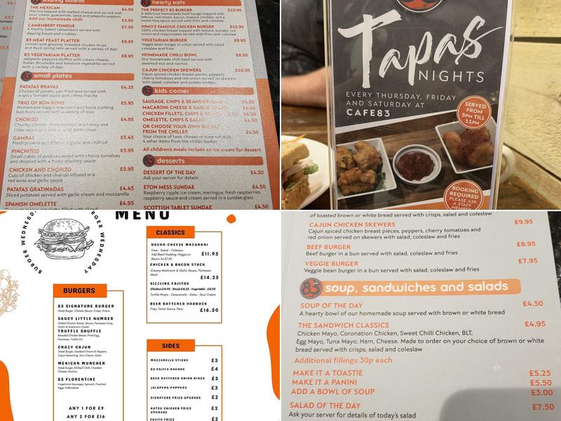Cafe 83 Menu