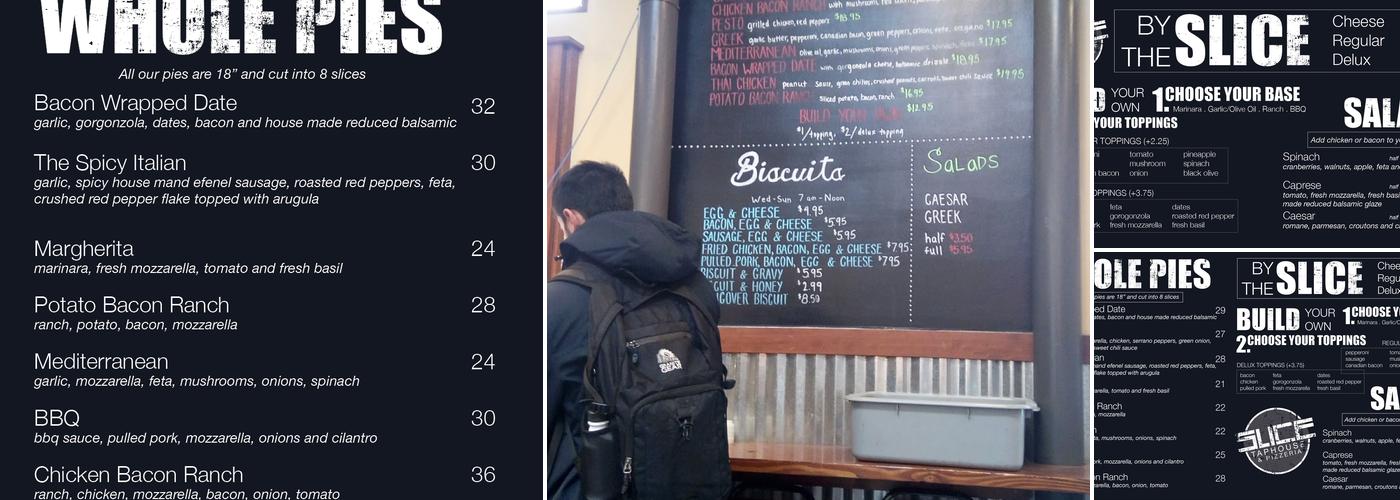 Slice Taphouse Menu