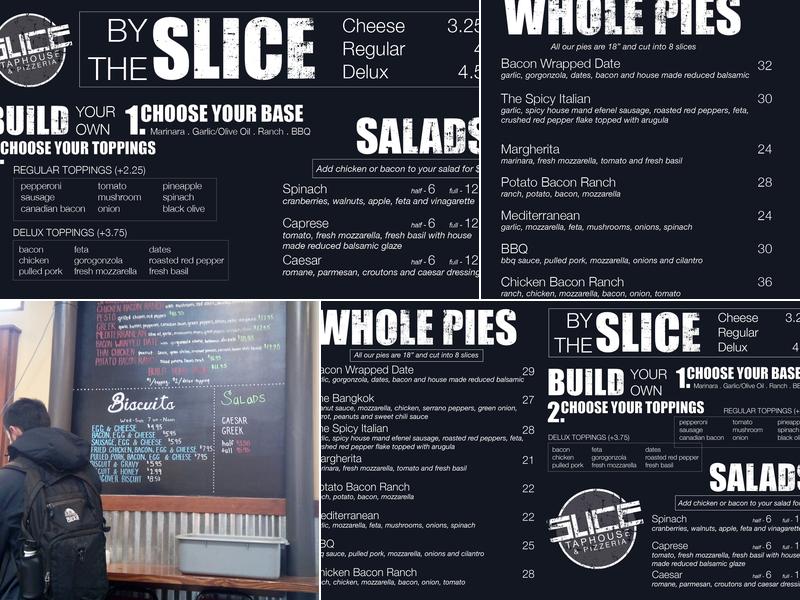 Slice Taphouse Menu
