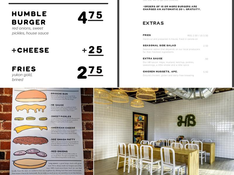 Humble Burger Menu