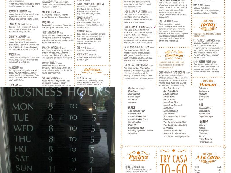 La Casa Lopez Menu