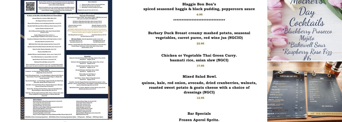 The Rustic Grill Menu